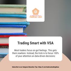 a stack of books with the words trading smart with visa on it and an image of stacks