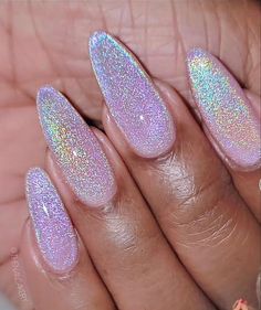 Opal Nails Acrylic, Lavender Cat Eye Nails, Irredecent Nail Designs, Irridecent Design Nails, Cats Eye Nails Design, Unicorn Chrome Nails, Pearlescent Nails, Opal Nails, Exotic Nails