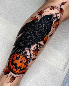 Autumn Tattoo, Tattoos Sleeve, Wicked Tattoos, Crow Tattoo, Muster Tattoos