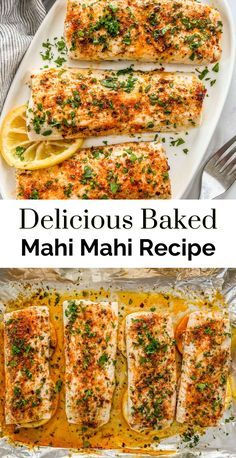 delicious baked mahi mahi recipe with lemons and parsley