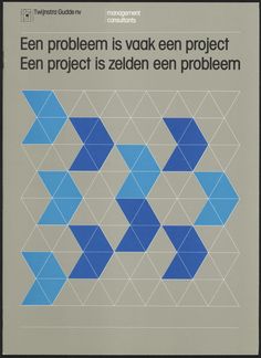 a book cover with blue triangles on it