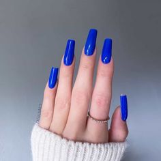 Blue Nail Color, Royal Blue Nails, Cute Spring Nails, Spring Nail Designs, Green Nail Polish, Spring Nail Colors, Blue Nail Designs, Bright Nails, Spring Nail Art