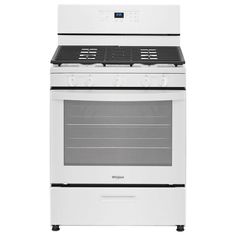 a white stove top oven sitting on top of a white countertop kitchen appliance