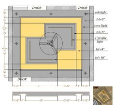 the diagram shows how to measure and draw an area with different types of lighting fixtures