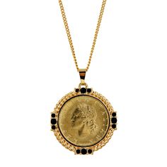 PRICES MAY VARY. ELEGANT & STYLISH LIRE COIN PENDANT - Our Necklace is made of jeweler’s steel and brass metals layered in 24 KT gold and a genuine Italian 20 Lira Coin. Features the face of Miss Italy facing left with wheat sprigs in her hair. It measures 1 1/4" x 1 1/16" x 1/8" and weighs only 2 oz. It has a 1 Year Manufacturer Warranty and comes with a Certificate of Authenticity. HIGH QUALITY & DESIGN - Our Italian Lire Pendant is made of durable jeweler’s metal and is layered in 24 KT gold. Luxury Gold-tone Medallion Pendant Necklace, Luxury Brass Medallion Necklace, Cheap Vintage Jewelry With Round Pendant, Cheap Women's Medallion Necklace With Coin Pendant, Dollar Coin Jewelry, Moroccan Coin Necklace, Luxury Classic Jewelry With Certificate Of Authenticity, Gold Coin Necklace Short, Traditional Medallion Necklace At Affordable Price