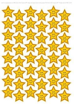 yellow stars with smiley faces on them