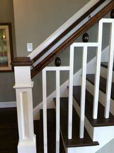 the stairs in this house are painted white