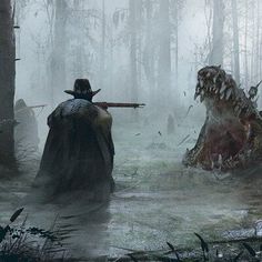 Cowboy Art, Scary Art, 판타지 아트, Sci Fi Fantasy, Fantasy Artwork, Fantasy Landscape, Horror Art