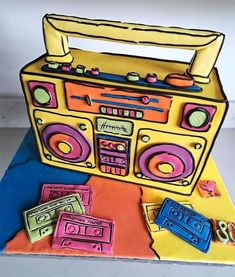 a cake made to look like a boombox