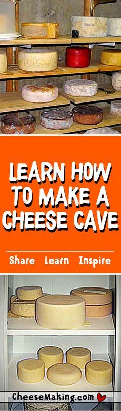 an advertisement for cheese cave with the words learn how to make a cheese cave on it