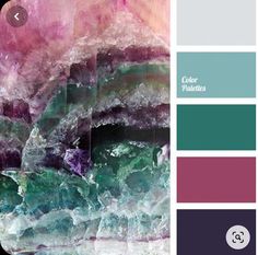 an abstract painting with different shades of green and purple