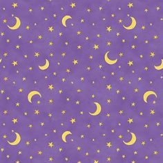 a purple background with yellow stars and crescents