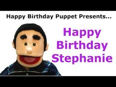 a happy birthday card for a boy with a puppet