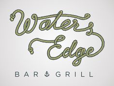 the logo for waters edge bar and grill