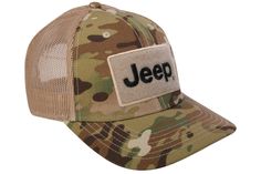 PRICES MAY VARY. Classic Jeep Text Logo on 2" x 3 5/8" loop patch. Will accommodate any hook patch up to a 2" x 3 5/8" (not included) 6 Panel styling. Front panels in Camo-pattern twill. Breathable mesh in the four back panel. Snapback fastener fits most sizes. We offer a huge selection of Jeep themed products that feature unique designs. Whether you are shopping for yourself or looking for an ideal gift for a Jeep lover in your life, here you’ll find a lot of fantastic options that will delight Jeep Keychain, Classic Jeeps, Jeep Grill, Shirt Company, Jeep Lover, Jeep Accessories, Text Logo, Cool Hats, Hook And Loop