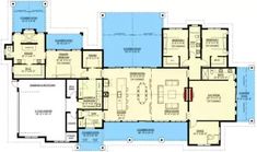 the floor plan for a house with multiple rooms and lots of space to move around