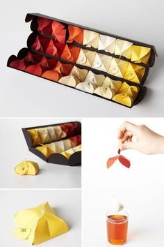 origami shapes are used to make an origami box for teas