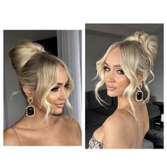 Hair For Engagement Party, Modern Up Dos Hairstyles, Hollywood Glam Ponytail, 2023 Hair Updo Trends, Updo 2023 Trends, Halter Top Hairstyles Wedding, One Shoulder Dress Updo Hairstyles, High Bun Up Do, Modern Bride Hair Accessories