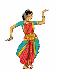 Bharatanatyam Dancer, Dancer Drawing, Bharatanatyam Poses, Indian Illustration, Dancing Drawings, Dancers Art, Dance Paintings, Tanjore Painting