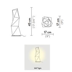 an image of a light that is in the shape of a cone, with measurements