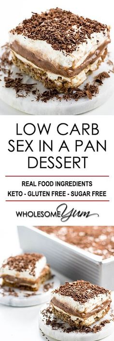 Sex in a Pan Dessert Recipe (Sugar-free, Low Carb, Gluten-free) - Learn how to make sex in a pan dessert - easy and sugar-free! And, this chocolate sex in a pan recipe is one of the best low carb desserts ever. Dessert Oreo, Pan Recipe, Keto Pancakes, Sugar Free Low Carb, Desserts Vegan, Low Carb Dessert, Low Carb Sweets