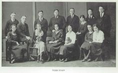 an old black and white photo of a group of people