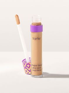 Shape Tape™ Glow Wand Sheer Liquid Brightener | Tarte™ Glow Tape, Tarte Shape Tape Concealer, Cheek Contour, Shape Tape Concealer, Tarte Shape Tape, Concealer Shades, Blending Sponge, Fair Skin Tone, Eye Lift