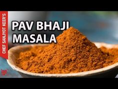 pav bhaji masala in a white bowl with the words pav bhaji masala on it