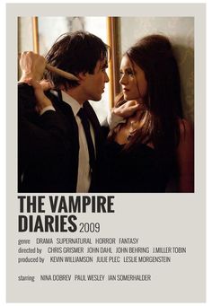 the vampire diaries 2009 movie poster with two people looking at each other and one holding an umbrella