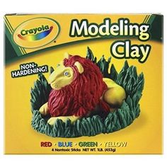 a box of modeling clay with a lion on it