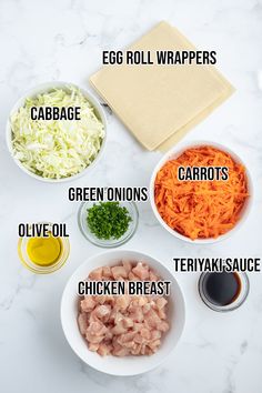 the ingredients to make chicken broth in bowls