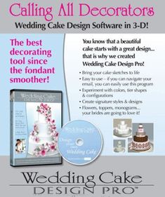 wedding cake design software for the bride and groom, with dvd included in this package