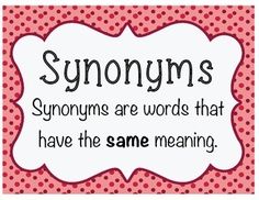 a pink and white sign that says, sunnyums are words that have the same meaning