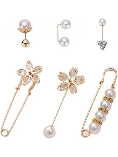 Material:Zinc alloy Size：The length is 4cm.3.6cm.4cm.8cm.7.8cm.8cm respectively, the error is 1cm Elegant decorations: the faux pearl brooch pins are good accessory for your shawls, collars, sweaters, hat and dresses, fit for both formal and casual occasions, make you look more charming and elegant Exquisite design: the brooch pin designed with faux pearl, simple and classic, lustrous pearls with good shine are helpful to add highlights to your outfits, easy to use with clips, mak... Elegant Decorations, Jewelry Cheap, Sweater Shawl, Vintage Shirt Dress, Safety Pins, Pearl Brooch, Cheap Jewelry, Elegant Decor, Dress With Cardigan