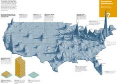 the united states is shown with information about construction and other things to see in this map