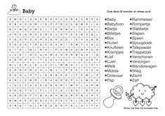 the baby word search is shown in black and white with an image of a sheep