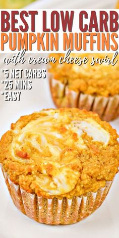 the best low carb pumpkin muffins with cream cheese sauce is so easy to make