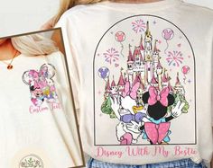 Get your order now: Peckshirt  Two-sided Minnie Daisy Disney with my Bestie Shirt, Personalized Disney Besties, Disney Girl Trip Shirt, WDW Disneyland Castle Best Friends - Print In Your Way Best Friend Disney Shirts Matching Outfits, Best Friends Disney Shirts, Mom And Daughter Disney Shirts, Disney Princess Shirts For Women, Best Friend Disney Shirts, Family Disney Shirts Ideas, Disney Best Friend Shirts, Disney Tshirt Ideas, Disney Shirts For Family Matching