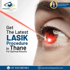 an eye with the words get the latest lasik procedure in thane for optimal results