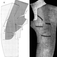 the back and side views of a woman's dress, with measurements for each piece