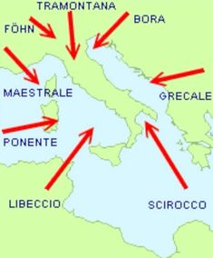 a map with red arrows pointing to different locations in the middle of europe and italy