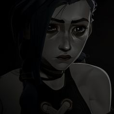 an animated woman with black hair and dark eyes