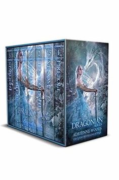 the dragonian boxed box set includes four books, including one in blue and one in white