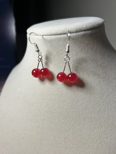 Simple cherries made with glass beads Cheap Handmade Cherry Jewelry, Earrings Red, Jewelry Earrings Dangle, Glass Beads, Dangle Drop Earrings, Dangle Earrings, Cherry, Jewelry Earrings, Accessory Gift