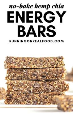 no bake energy bars stacked on top of each other