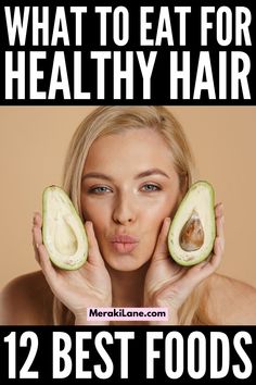 12 Best Foods for Hair Growth | You've probably heard of rice water for hair growth, but did you know your diet can help your hair grow faster too? If you're on the hunt for hair growth tips, this post includes a list of foods to add to your daily diet. You'll learn which vitamins and nutrients you should focus on, plus a list of food options, including plant-based foods, antioxidant foods, and foods high in protein and fiber, allowing you to create a meal plan to meet all your goals! Help Your Hair Grow Faster, Foods For Hair Growth, Foods For Hair, Hair Diet, Make Hair Grow Faster, Hair Grow Faster, Thick Hair Growth, Anti Oxidant Foods, Hair Growth Foods