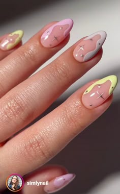 Nail Design Yellow, How To Strengthen Nails, Nail Inspo Pink, Strengthen Nails, Quartz Nails, Creative Nail Art