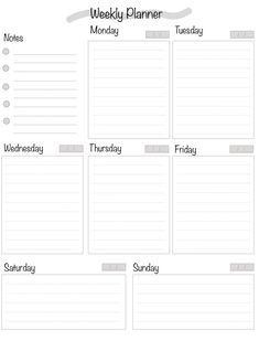 Weekly planner Planner Weekly Study Planner Template, Weekly Planner Template Aesthetic, Weekly Study Planner, Aesthetic Weekly Planner Template, Weekly Planner Aesthetic, Weekly Planner Ideas, Daily Planner Journal, Daily Planner Design