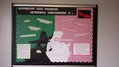 a bulletin board with different types of information on it