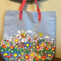 Questions? Leave A Comment Below! Estee Lauder Tote Hattie Stewart Medium/Large 15 L X 15 H X 5 Deep Handle 8 1/2 Drop Super Cute And Fun Multi Bright Color Floral Print With Funny Flower Faces Pink Interior & Pink Handles Great For Everyday Items Or For A Day Trip, Or A Great Gift Bag.... Brand New/Never Used Su25 Fun Spring Tote Bag, Spring Fun Tote Bag, Fun Bags For Everyday Use In Spring, Fun Everyday Use Spring Bag, Yellow Double Handle Bag For Spring, Yellow Double Handle Bags For Spring, Cute Spring Bags For Everyday Use, Fun Shopping Shoulder Bag, Cute Bags With Removable Pouch For Spring